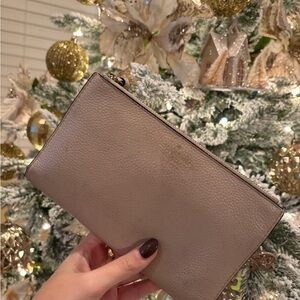 Kate Spade Taupe Leather Clutch